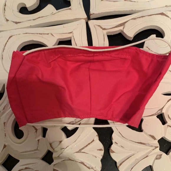 Cute Pink and White Handmade Face Mask with heart and barbell decal NWOT - Picture 3 of 3